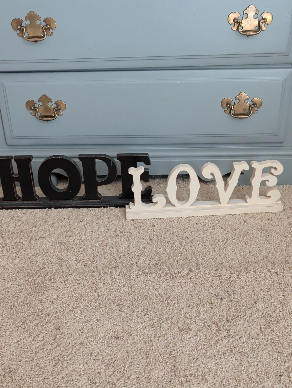 LOVE Decorative Wooden Table Sign - White